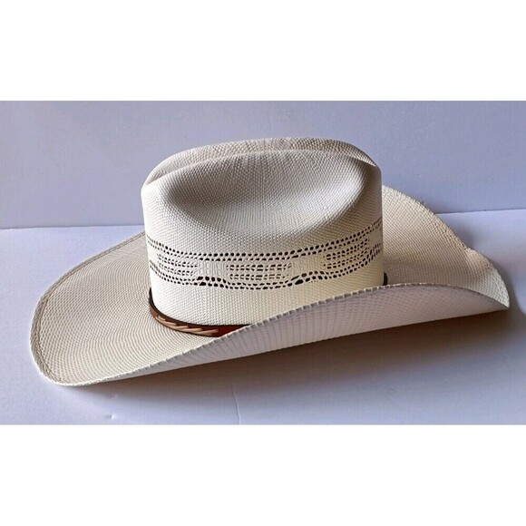 Other - JUSTIN  Straw Western Cowboy Hat by Milano Hat Company Size 6 7/8 Brown Band NEW